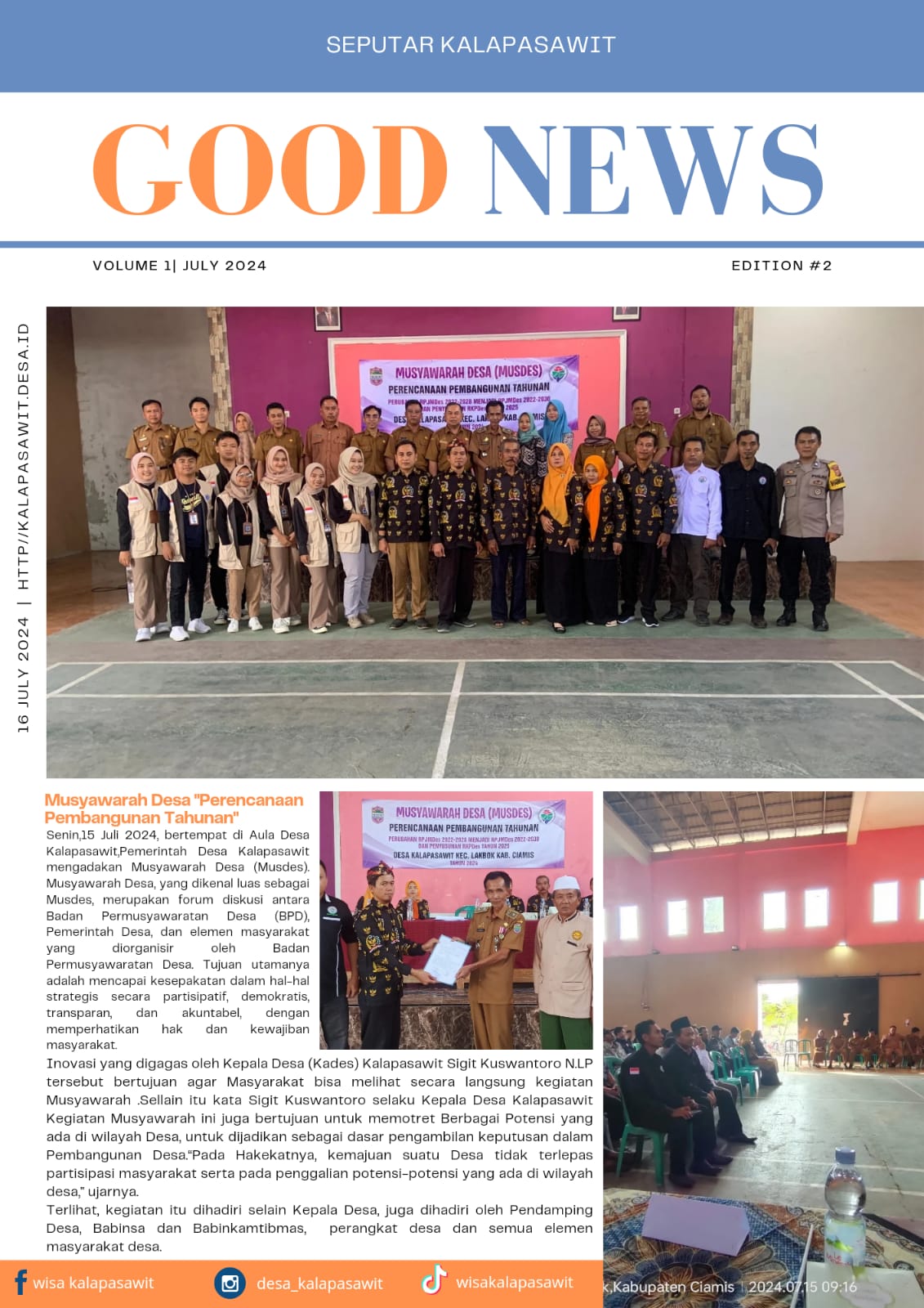 MUSYAWARAH DESA ''PERENCANAAN PEMBANGUNAN TAHUNAN''